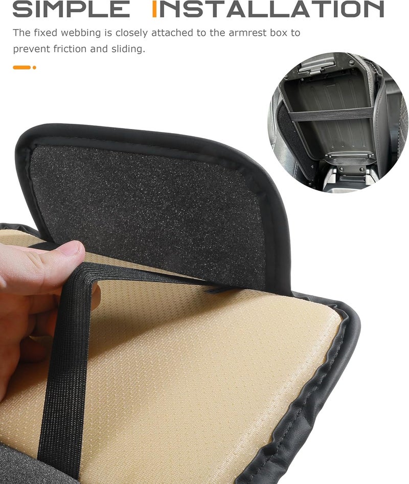 SCUARI Center Console Cover,Arm Rest Cover for Car,Car Accessories Car Center Console Cover,Center Console Cover with Storage Bag,Car Interior Accessories for Most Vehicles SUV (Black) - Image 5